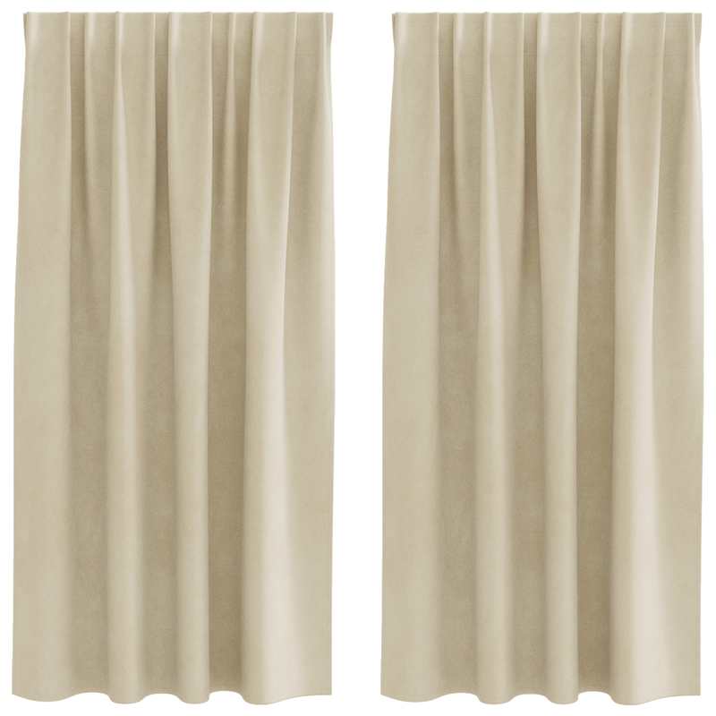 Casa si Gradina - Textile si covoare - Perdele si draperii - Draperii - Draperii opace cu banda superioara, 2 buc., crem, catifea - Infinity.ro