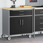 Casa si Gradina - Constructii - Depozitare, transport si protectie - Organizatoare si cutii scule - Dulap de unelte cu roti si incuietoare, negru, 75x45x85 cm otel - Infinity.ro