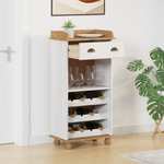 Casa si Gradina - Bucatarie si vesela - Accesorii bar - Suporturi bauturi - Cabinet de vin "ASKIM" cu 12 suporturi pentru sticle Alb Lemn solid din pin - Infinity.ro
