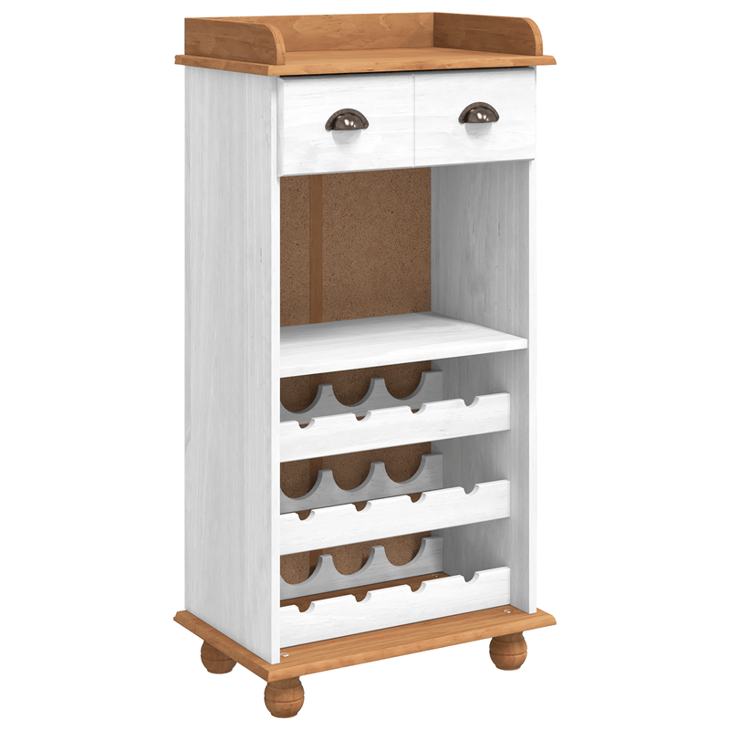 Casa si Gradina - Bucatarie si vesela - Accesorii bar - Suporturi bauturi - Cabinet de vin "ASKIM" cu 12 suporturi pentru sticle Alb Lemn solid din pin - Infinity.ro