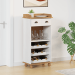 Casa si Gradina - Bucatarie si vesela - Accesorii bar - Suporturi bauturi - Cabinet de vin "ASKIM" cu 12 suporturi pentru sticle Alb Lemn solid din pin - Infinity.ro