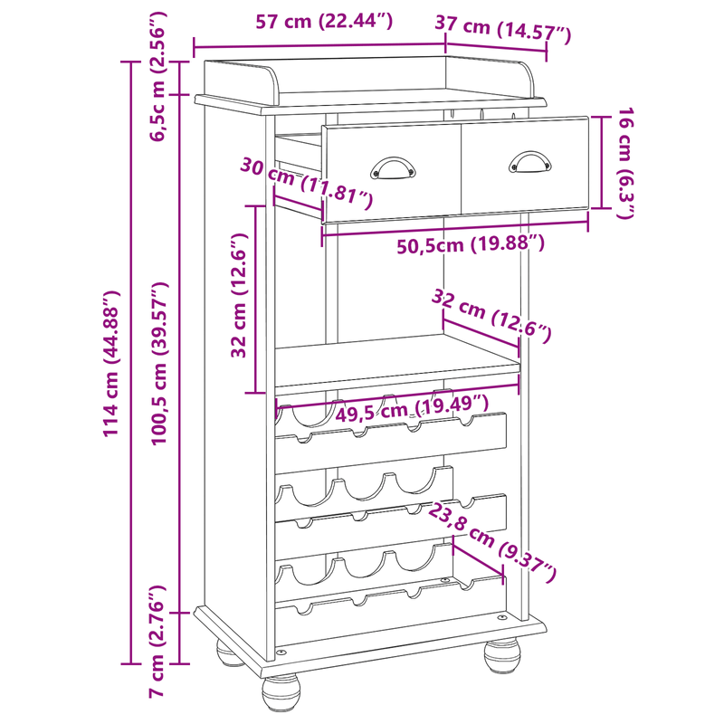 Casa si Gradina - Bucatarie si vesela - Accesorii bar - Suporturi bauturi - Cabinet de vin "ASKIM" cu 12 suporturi pentru sticle Alb Lemn solid din pin - Infinity.ro