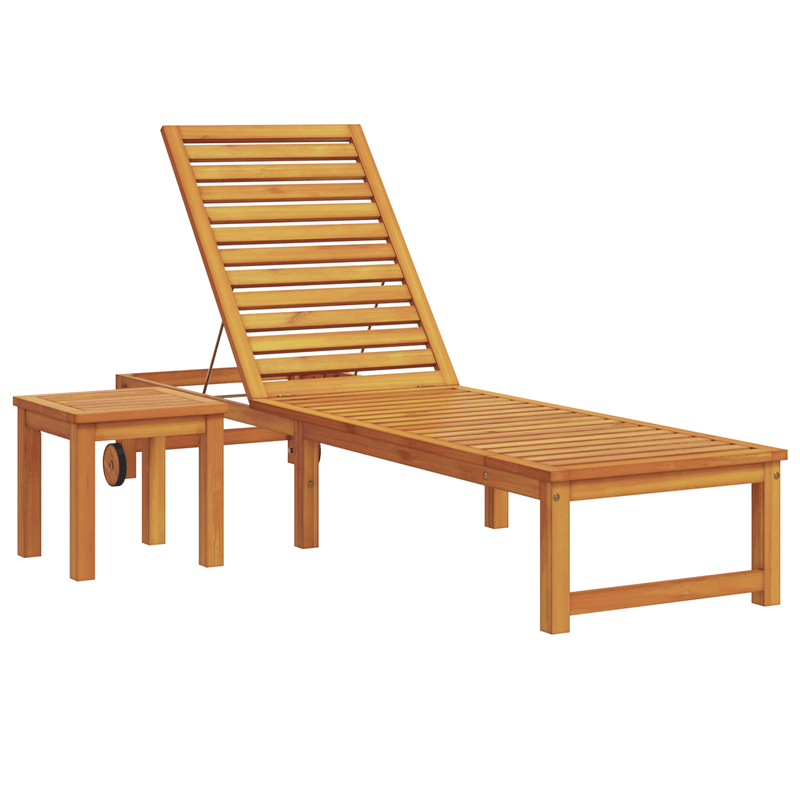 Casa si Gradina - Gradina si terasa - Mobilier exterior - Scaune si sezlonguri gradina - Sezlong cu masa din lemn solid de acacia - Infinity.ro