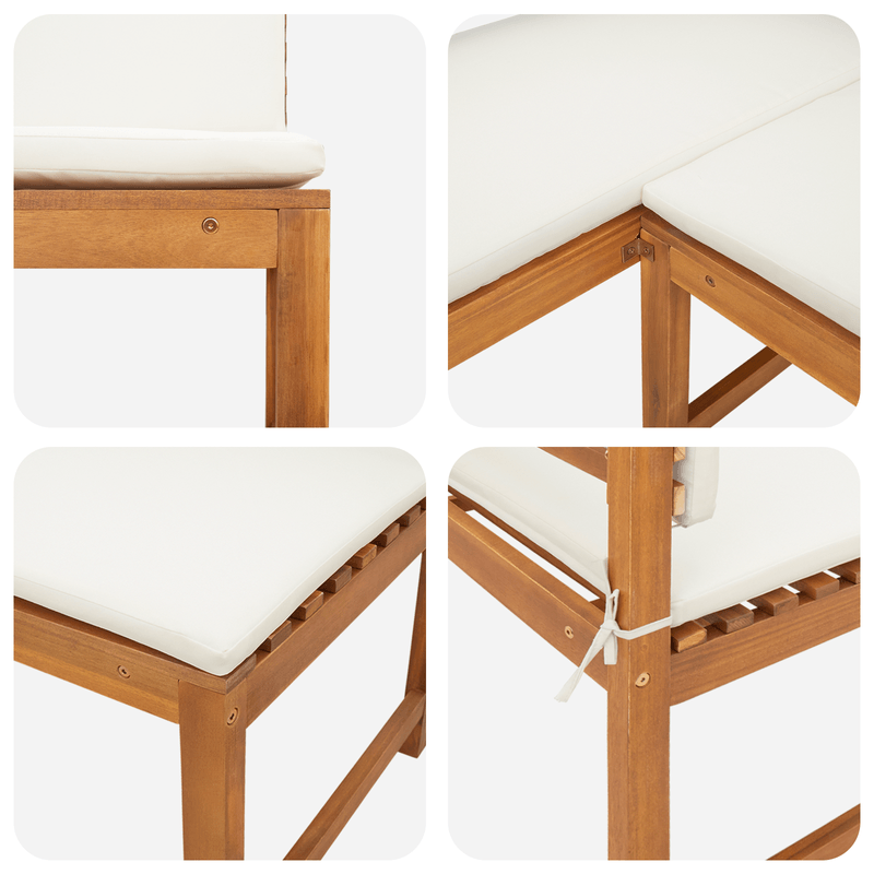 Casa si Gradina - Gradina si terasa - Mobilier exterior - Canapele si fotolii gradina - Banca coltar de gradina cu perne 140x100x91cm lemn masiv acacia - Infinity.ro