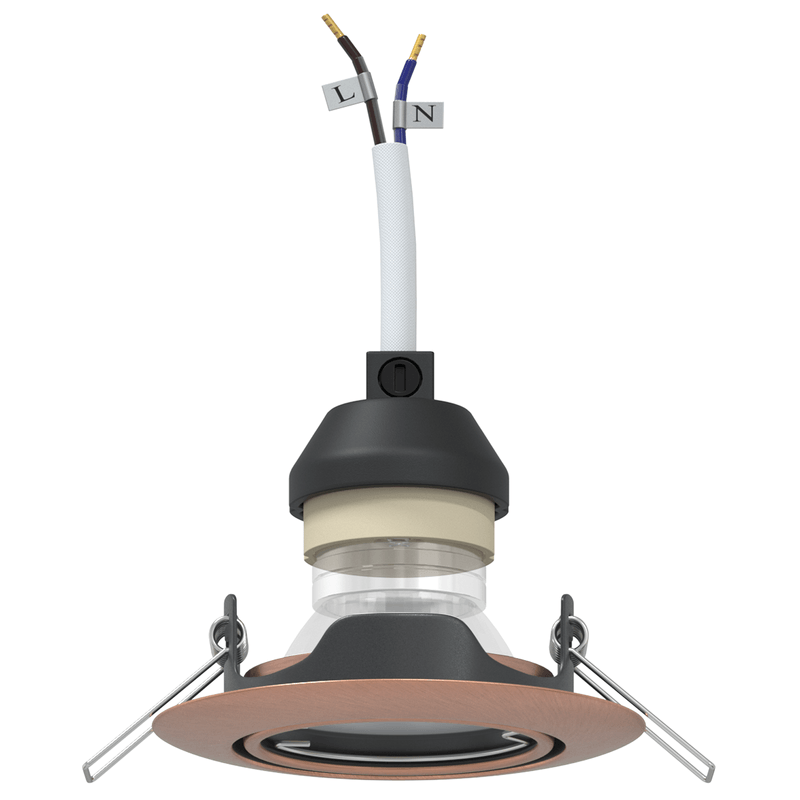 Casa si Gradina - Corpuri si surse de iluminat - Veioze si lampi - Lampi de veghe - Spoturi incastrate 6 buc Round GU10 Cupru Ø90 mm Otel - Infinity.ro