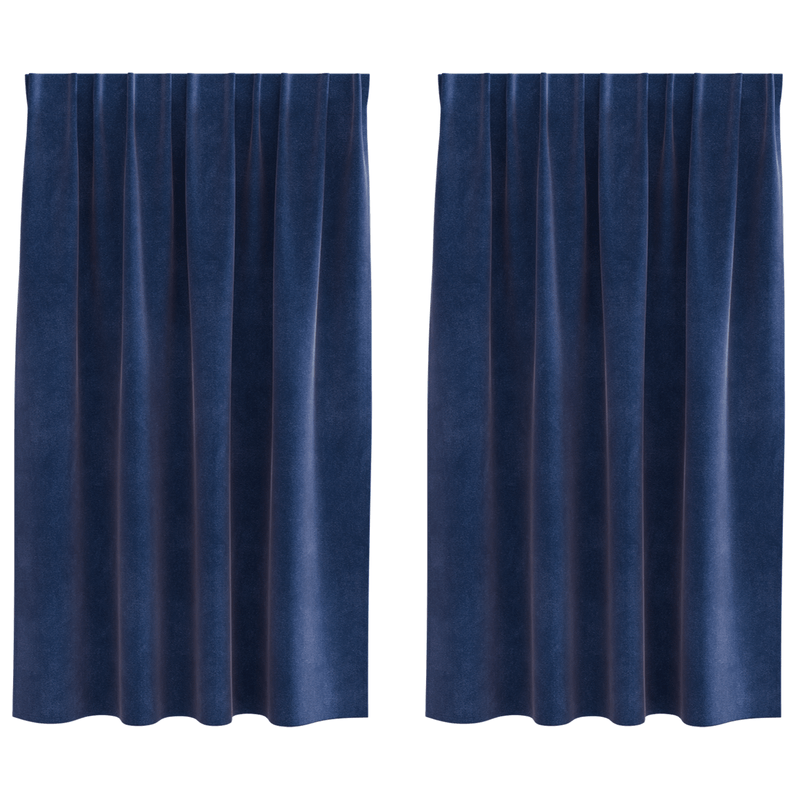 Casa si Gradina - Textile si covoare - Perdele si draperii - Draperii - Draperii opace cu banda, 2 buc., albastru inchis, catifea - Infinity.ro
