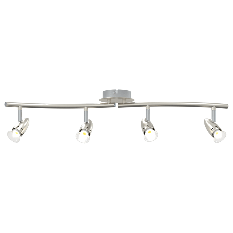 Casa si Gradina - Corpuri si surse de iluminat - Plafoniere, aplice si spoturi - Spot de Plafon 4 Directii Regleable Nichel Mat GU10 - Infinity.ro