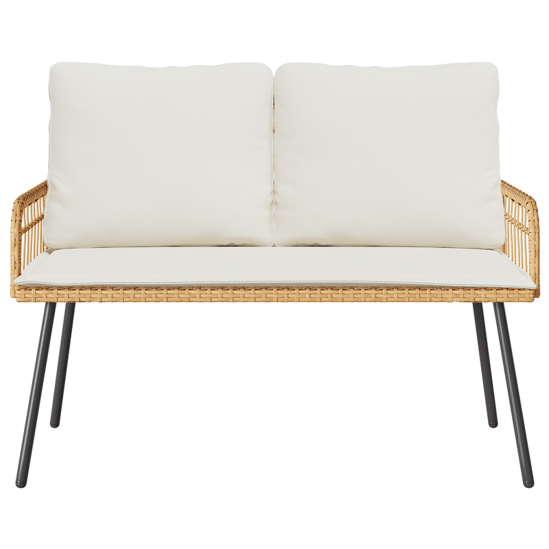 Casa si Gradina - Gradina si terasa - Mobilier exterior - Scaune si sezlonguri gradina - Banca de gradina, natural, 114x64x78 cm, poliratan - Infinity.ro