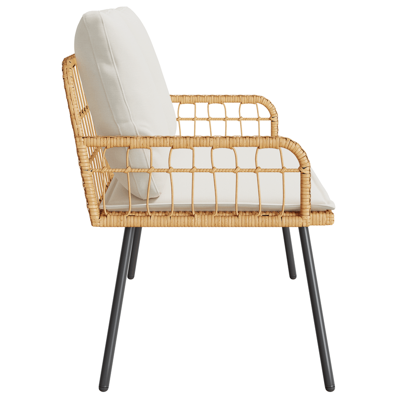 Casa si Gradina - Gradina si terasa - Mobilier exterior - Scaune si sezlonguri gradina - Banca de gradina, natural, 114x64x78 cm, poliratan - Infinity.ro