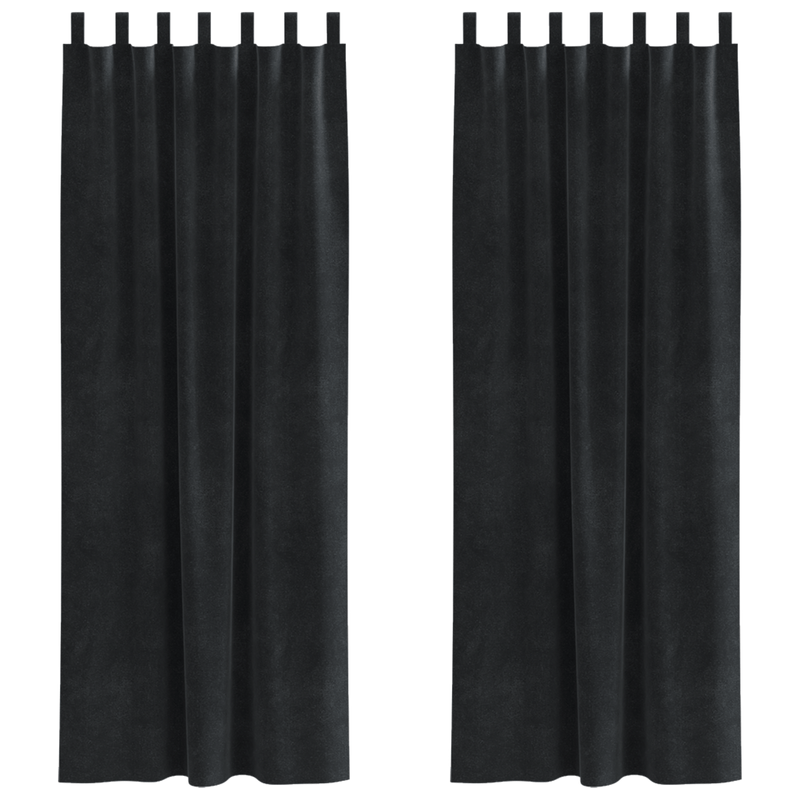 Casa si Gradina - Textile si covoare - Perdele si draperii - Draperii - Draperii opace cu agatatoare, 2 buc., negru, catifea - Infinity.ro