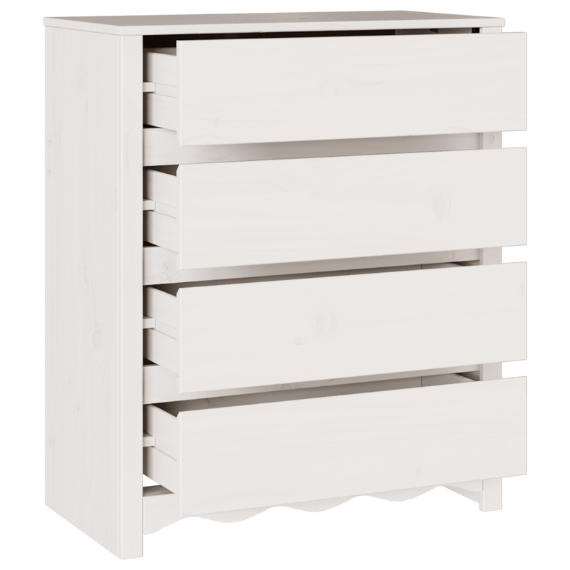 Casa si Gradina - Mobilier - Comode si corpuri - Comode - Comoda cu sertare "DRAMMEN", alb, 76,5x40x91 cm, lemn masiv pin - Infinity.ro