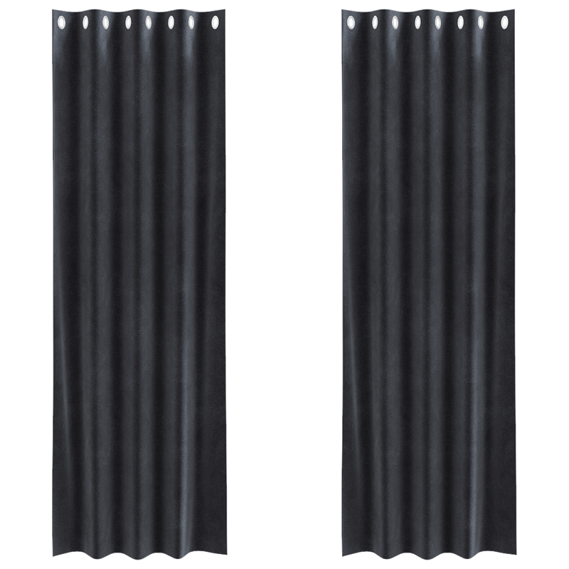 Casa si Gradina - Textile si covoare - Perdele si draperii - Draperii - Draperii opace cu ocheti, 2 buc., gri inchis, catifea - Infinity.ro