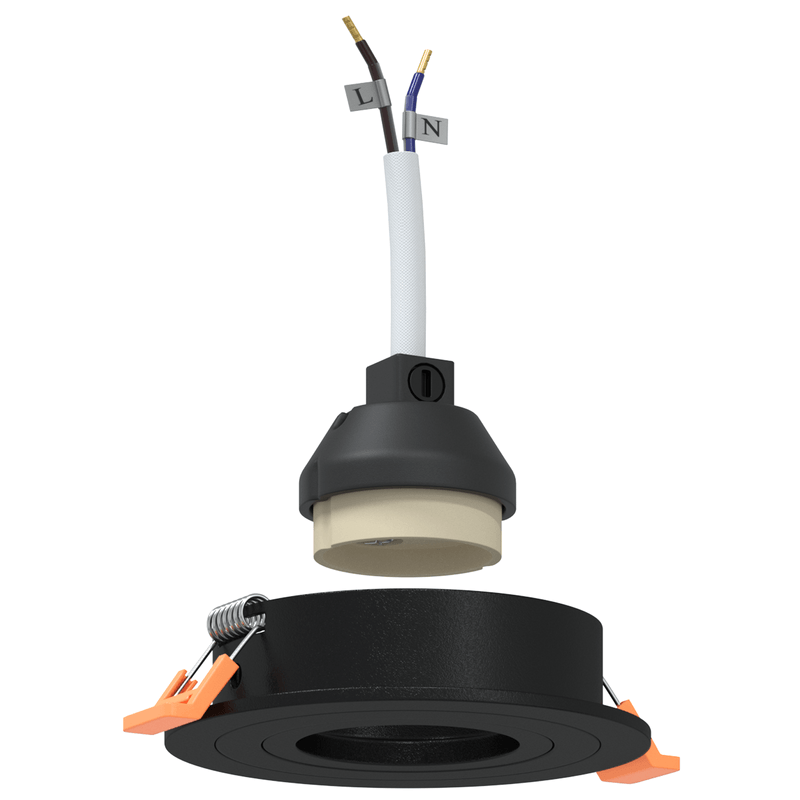 Casa si Gradina - Corpuri si surse de iluminat - Veioze si lampi - Lampi de veghe - Spotlight-uri incastrate 12 buc Round GU10 Negru Ø91 mm - Infinity.ro