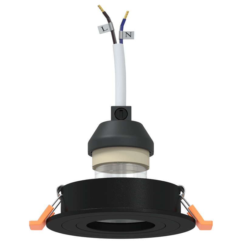 Casa si Gradina - Corpuri si surse de iluminat - Veioze si lampi - Lampi de veghe - Spotlight-uri incastrate 12 buc Round GU10 Negru Ø91 mm - Infinity.ro