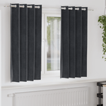 Casa si Gradina - Textile si covoare - Perdele si draperii - Draperii - Draperii opace cu ocheti, 2 buc., gri inchis, catifea - Infinity.ro