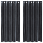 Casa si Gradina - Textile si covoare - Perdele si draperii - Draperii - Draperii opace cu ocheti, 2 buc., gri inchis, catifea - Infinity.ro