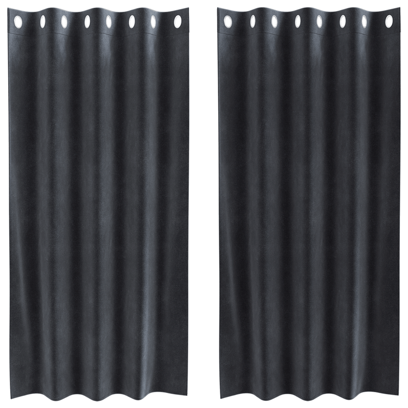 Casa si Gradina - Textile si covoare - Perdele si draperii - Draperii - Draperii opace cu ocheti, 2 buc., gri inchis, catifea - Infinity.ro