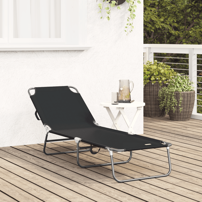 Casa si Gradina - Gradina si terasa - Mobilier exterior - Scaune si sezlonguri gradina - Sezlong pliabil Negru 600D - Infinity.ro