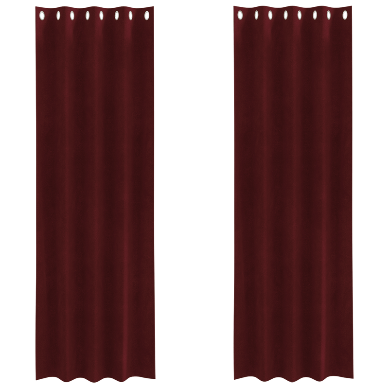 Casa si Gradina - Textile si covoare - Perdele si draperii - Draperii - Draperii opace cu ocheti, 2 buc., bordo, catifea - Infinity.ro