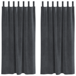 Casa si Gradina - Textile si covoare - Perdele si draperii - Perdele - Draperii opace cu agatatoare, 2 buc., gri deschis, catifea - Infinity.ro