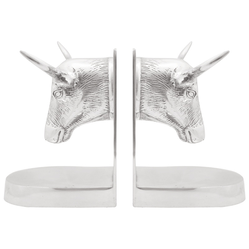 Casa si Gradina - Mobilier - Biblioteci si rafturi - Rafturi - Suporturi carti 2 buc., argintiu, 21,5x15,5x20 cm, aluminiu, taur - Infinity.ro