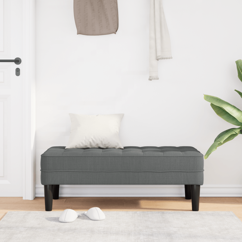 Casa si Gradina - Mobilier - Canapele si coltare - Banchete - Banca, gri inchis, 113x57x39 cm, textil - Infinity.ro