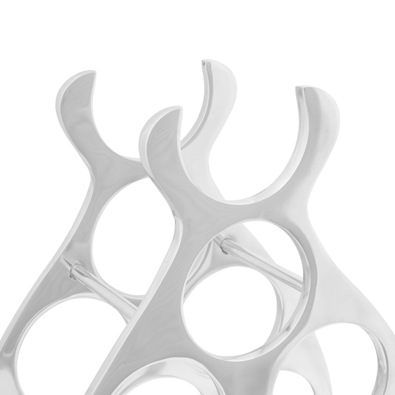 Casa si Gradina - Bucatarie si vesela - Accesorii bar - Suporturi bauturi - Suport de vinuri, argintiu, 32x14x37,5 cm, aluminiu - Infinity.ro