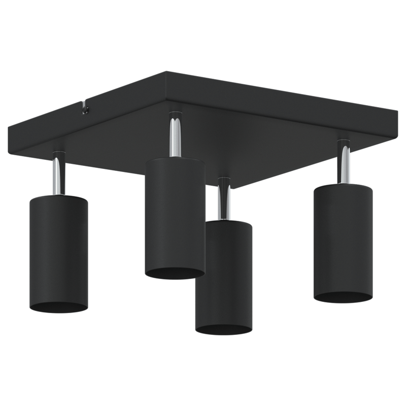 Casa si Gradina - Corpuri si surse de iluminat - Plafoniere, aplice si spoturi - Spot de tavan 4 Way Reglabil Negru GU10 - Infinity.ro