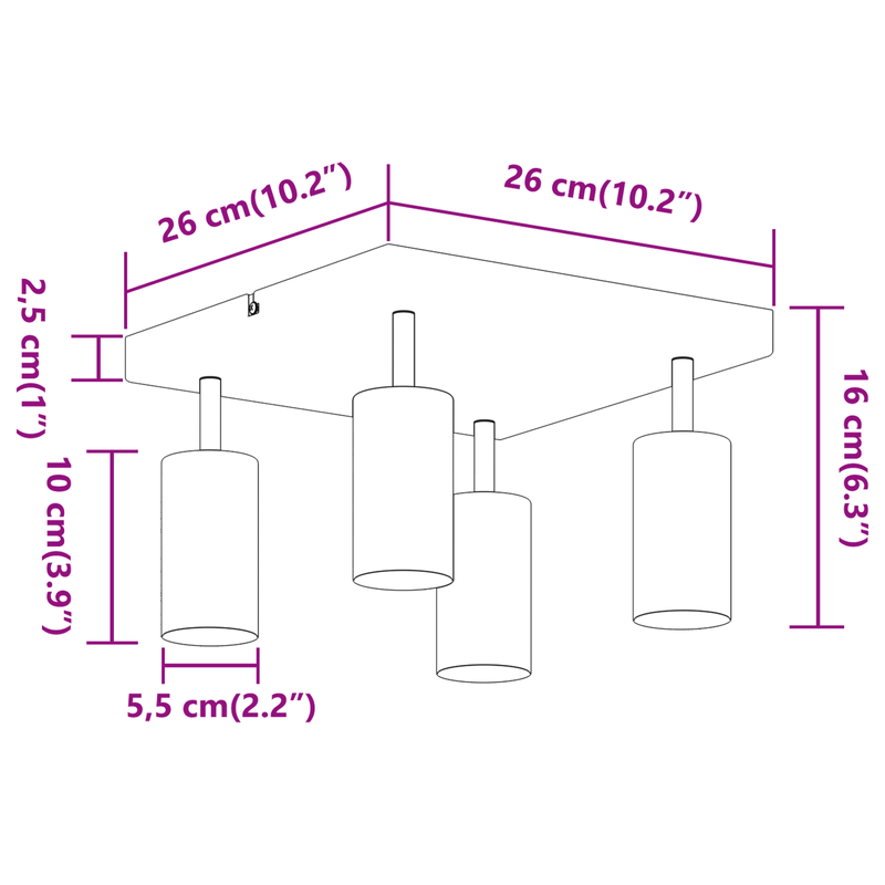 Casa si Gradina - Corpuri si surse de iluminat - Plafoniere, aplice si spoturi - Spotlight de Tavan cu 4 Brate Ajustabile Alb GU10 - Infinity.ro