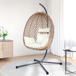 Casa si Gradina - Gradina si terasa - Balansoare si hamace - Balansoare - Clever Hanging Egg Chair Basket cu Stand din Poliratan - Infinity.ro