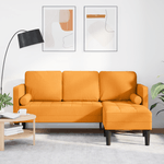 Casa si Gradina - Mobilier - Canapele si coltare - Canapele - Canapea forma L, 3 locuri, galben inchis, 160 cm, textil - Infinity.ro