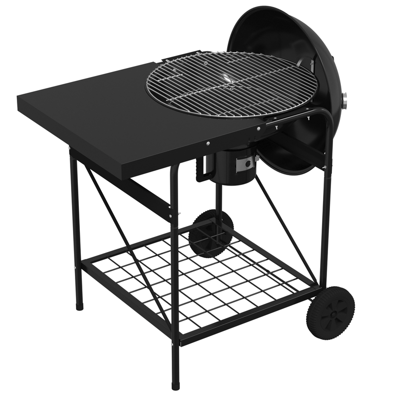 Casa si Gradina - Gradina si terasa - Gratare si accesorii - Gratare de gradina - Carucior carbuni de gratar cu capac, negru, 96x72x113 cm, metal - Infinity.ro