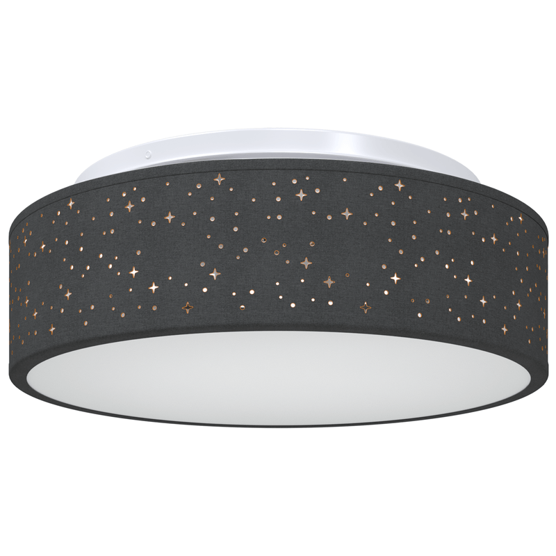 Casa si Gradina - Corpuri si surse de iluminat - Lustre si pendule - Lustra cu abajur model stea, negru, Ø 38 cm, tesatura, E27 - Infinity.ro