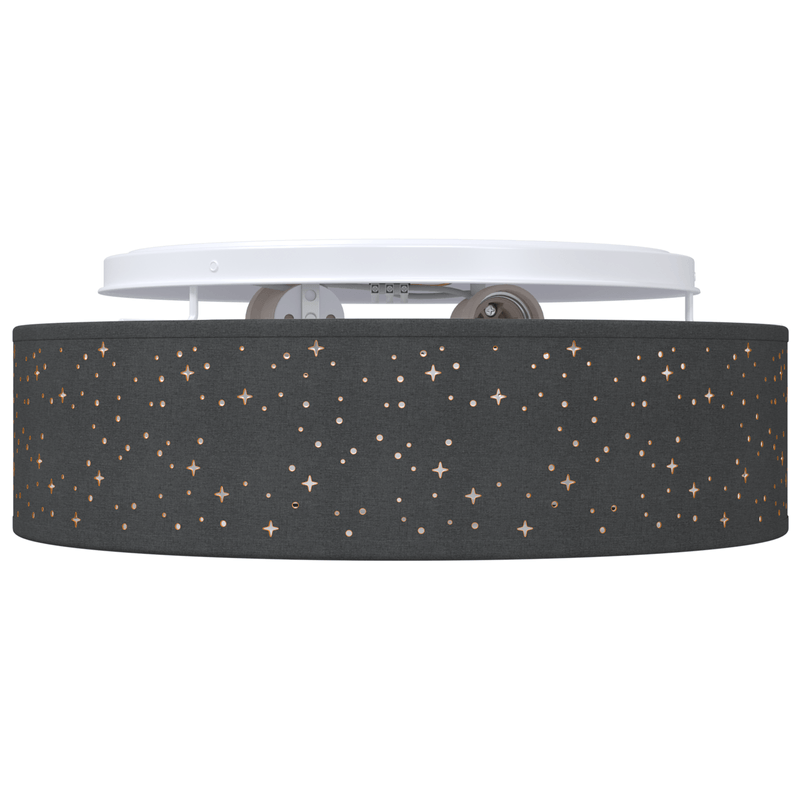 Casa si Gradina - Corpuri si surse de iluminat - Lustre si pendule - Lustra cu abajur model stea, negru, Ø 38 cm, tesatura, E27 - Infinity.ro
