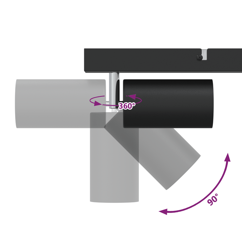 Casa si Gradina - Corpuri si surse de iluminat - Plafoniere, aplice si spoturi - Spot pentru Tavan 2 Directii Reglabil Negru GU10 - Infinity.ro