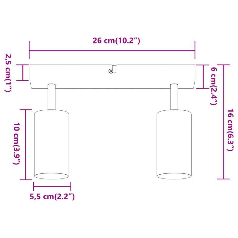 Casa si Gradina - Corpuri si surse de iluminat - Plafoniere, aplice si spoturi - Spot pentru Tavan 2 Directii Reglabil Negru GU10 - Infinity.ro