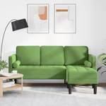 Casa si Gradina - Mobilier - Canapele si coltare - Canapele - Canapea cu 3 locuri si chaise L, verde deschis, 160 cm, catifea - Infinity.ro