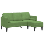 Casa si Gradina - Mobilier - Canapele si coltare - Canapele - Canapea cu 3 locuri si chaise L, verde deschis, 160 cm, catifea - Infinity.ro