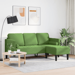 Casa si Gradina - Mobilier - Canapele si coltare - Canapele - Canapea cu 3 locuri si chaise L, verde deschis, 160 cm, catifea - Infinity.ro