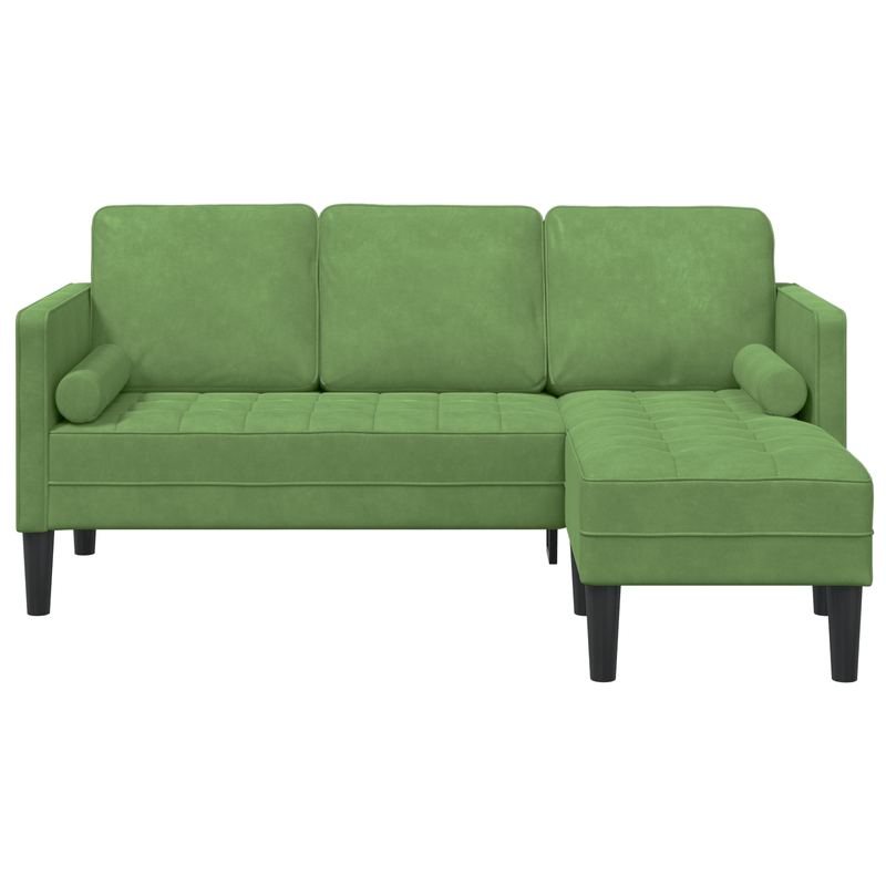 Casa si Gradina - Mobilier - Canapele si coltare - Canapele - Canapea cu 3 locuri si chaise L, verde deschis, 160 cm, catifea - Infinity.ro