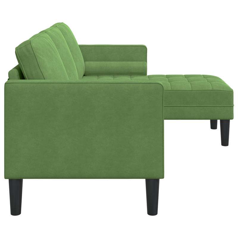 Casa si Gradina - Mobilier - Canapele si coltare - Canapele - Canapea cu 3 locuri si chaise L, verde deschis, 160 cm, catifea - Infinity.ro
