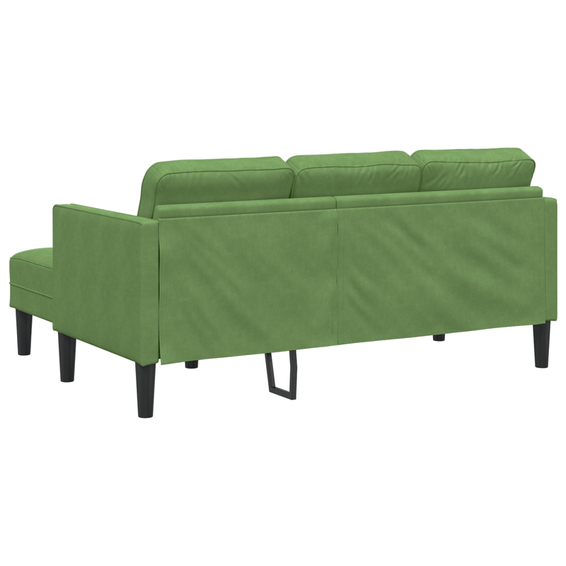 Casa si Gradina - Mobilier - Canapele si coltare - Canapele - Canapea cu 3 locuri si chaise L, verde deschis, 160 cm, catifea - Infinity.ro