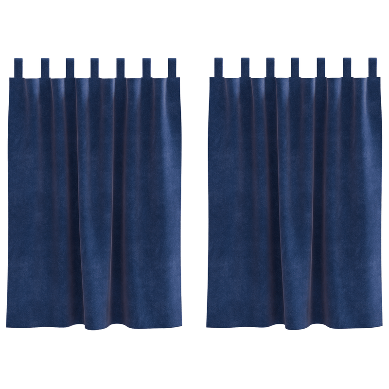 Casa si Gradina - Textile si covoare - Perdele si draperii - Perdele - Draperii opace cu agatatoare, 2 buc., albastru inchis, catifea - Infinity.ro
