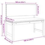 Casa si Gradina - Gradina si terasa - Mobilier exterior - Canapele si fotolii gradina - Banca de gradina cu perne, 100x50x91 cm, lemn masiv acacia - Infinity.ro