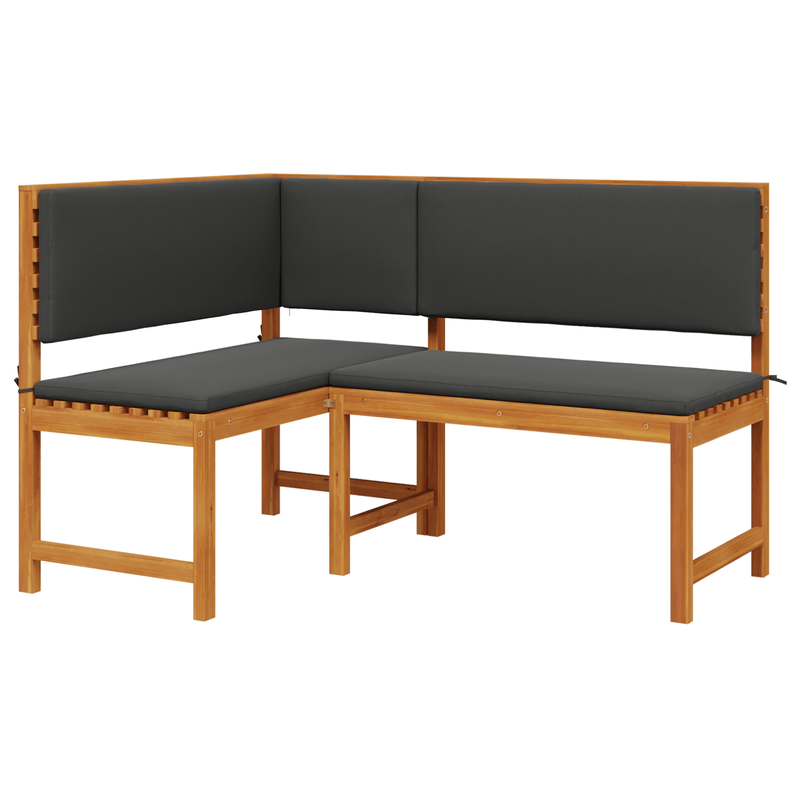 Casa si Gradina - Gradina si terasa - Mobilier exterior - Canapele si fotolii gradina - Banca coltar de gradina cu perne 140x100x91cm lemn masiv acacia - Infinity.ro