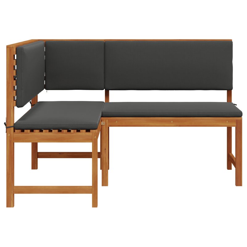 Casa si Gradina - Gradina si terasa - Mobilier exterior - Canapele si fotolii gradina - Banca coltar de gradina cu perne 140x100x91cm lemn masiv acacia - Infinity.ro