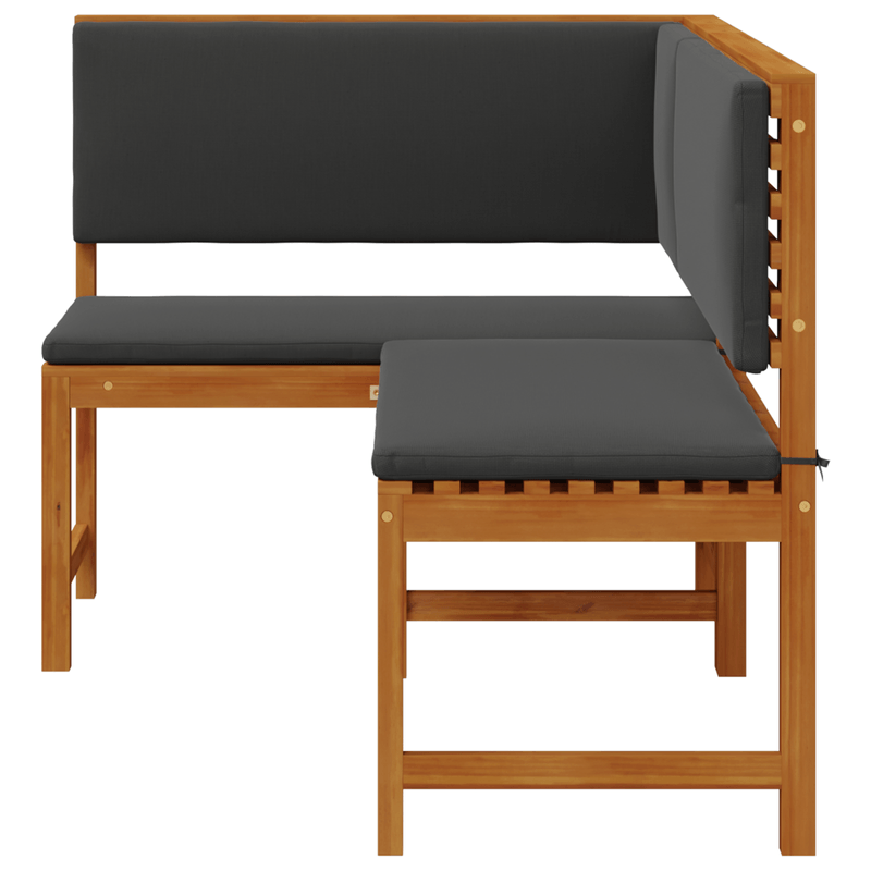 Casa si Gradina - Gradina si terasa - Mobilier exterior - Canapele si fotolii gradina - Banca coltar de gradina cu perne 140x100x91cm lemn masiv acacia - Infinity.ro