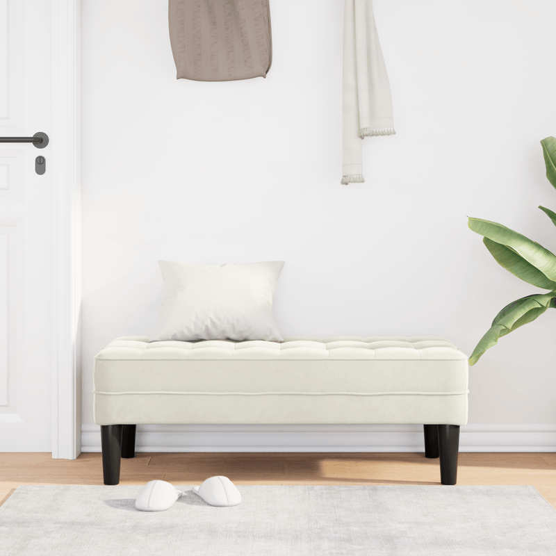 Casa si Gradina - Mobilier - Canapele si coltare - Banchete - Banca  crem 113 cm din catifea - Infinity.ro