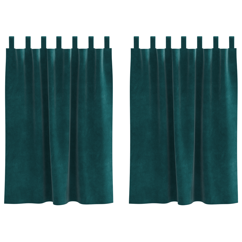 Casa si Gradina - Textile si covoare - Perdele si draperii - Perdele - Draperii opace cu agatatoare, 2 buc., verde inchis, catifea - Infinity.ro