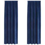 Casa si Gradina - Textile si covoare - Perdele si draperii - Draperii - Draperii opace cu banda, 2 buc., albastru inchis, catifea - Infinity.ro